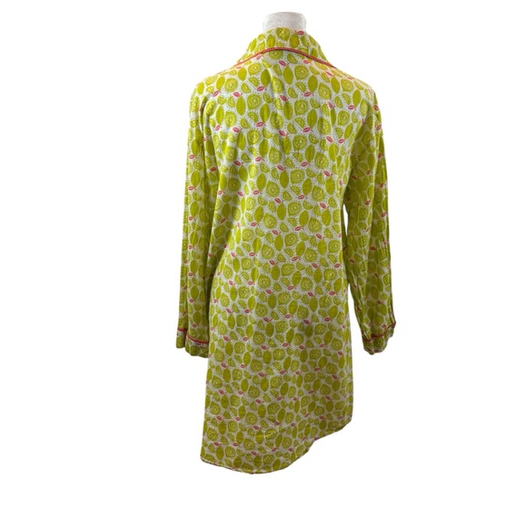 Ladies Rock Paper Flower‎ Brand Button Down Long Sleeve Night Shirt Size Small - Picture 6 of 12